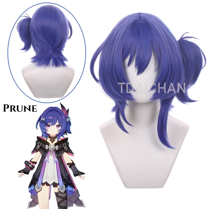 Anime Cosplay Blue Hair - Genshin Impact Brune Cosplay Wig Blue
