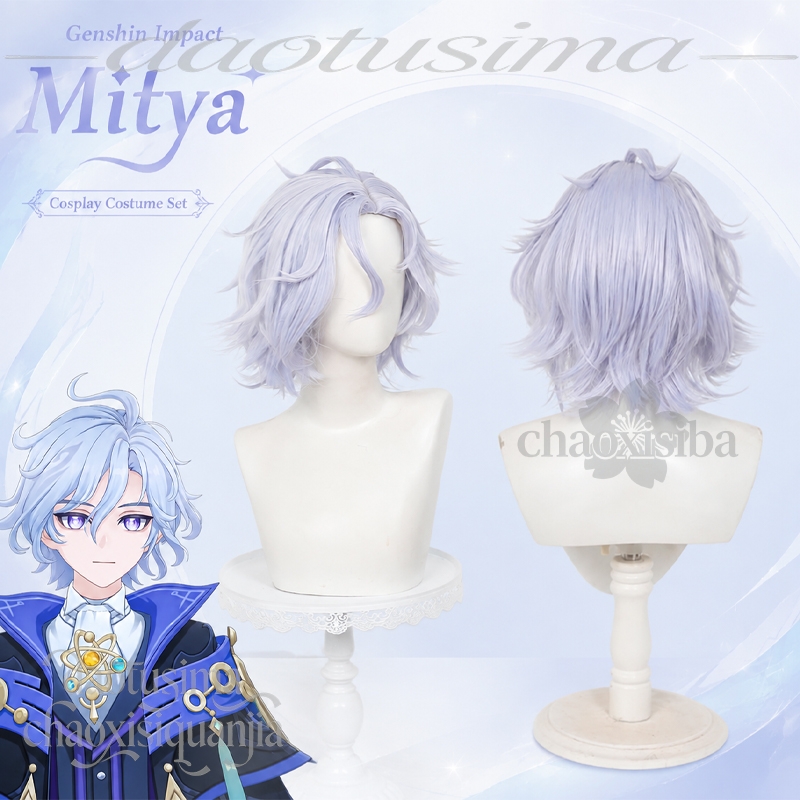 Anime Game Genshin Impact Cosp - Anime Cosplay Blue Hair ulasan dan harga